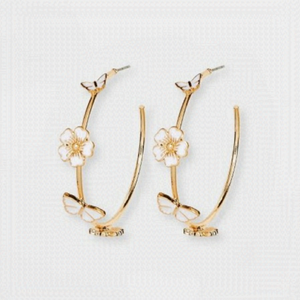 SUGARFIX by BaubleBar Butterfly/Flower Hoop Earrings